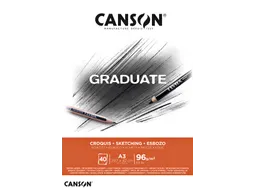 Schetspapier Canson Graduate Sketch 40vel 96gr A3 natuurlijk wit