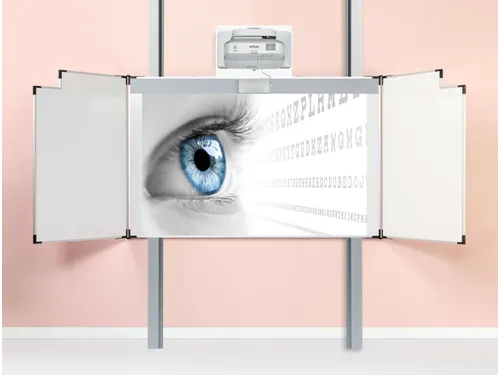 Projectiebord vijfvlaks 128x201cm kolom mat wit Extraflat touch finger