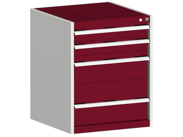 ladekast HxBxD 800x650x525mm 4laden romp RAL7035 front RAL3004