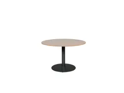 Linesto Vergadertafel Vaste Hoogte 120 Rond Havana/Kersen 25mm Zwart