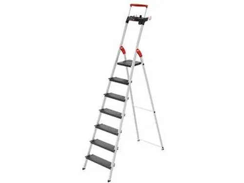 staande trap,7 XXL treden,treden/platform zwart,Stand H 1,5m