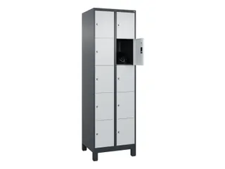 lockerkast,HxBxD 1950x600x500mm,2x5vakken,vak B 300mm,cil.-slot,voeten - 1