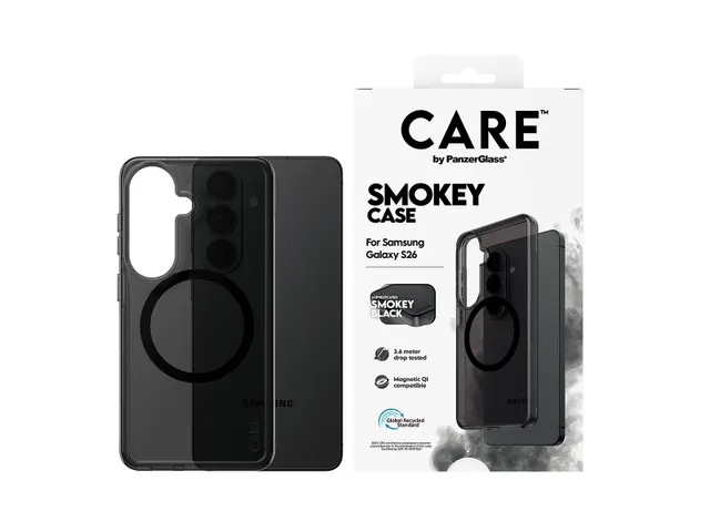 PanzerGlass CARE by Smokey Case w. Black Qi Samsung Galaxy S26,