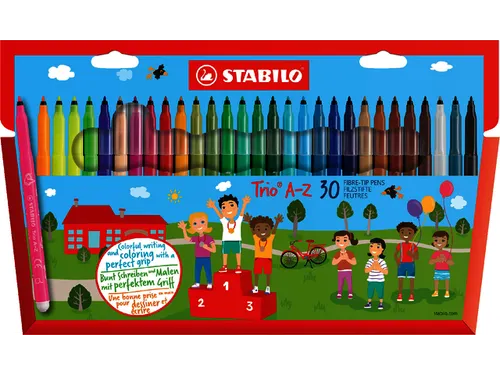 Viltstift Stabilo Trio A-Z Assorti 30Stuks