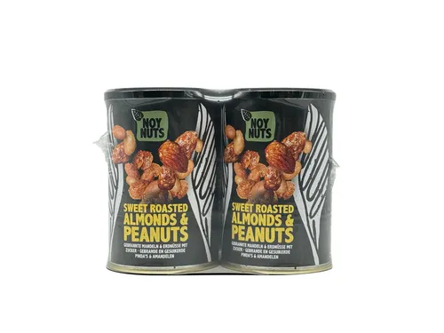 Pinda's NoyNuts gesuikerd en gebrand met amandelen blik 135 gram