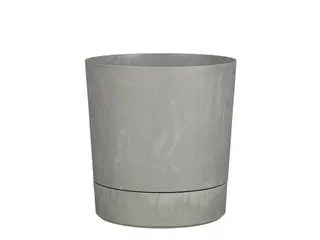 Plantenpot Mica Coco met schotel rond grijs 29.5 x 28 cm - 1