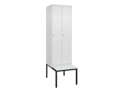 locker met bank,HxBxD 2120x600x815mm,2vak,vak B 300mm,cil.-slot