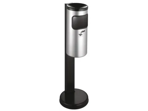 Veiligheidscombi-asbak 825x180mm Staander Staalplaat Nieuwzilver