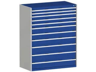 ladekast HxBxD 1600x1300x750mm 11laden RAL7035 front RAL5010 - 1