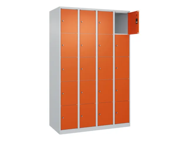 lockerkast HxBxD 1850x1200x500mm 4x5vakken cil.-slot staand op vloer