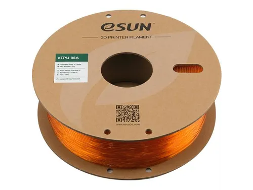 3D Printer Filament eTPU-95A eSun 1,75mm Transparant Oranje 1kg