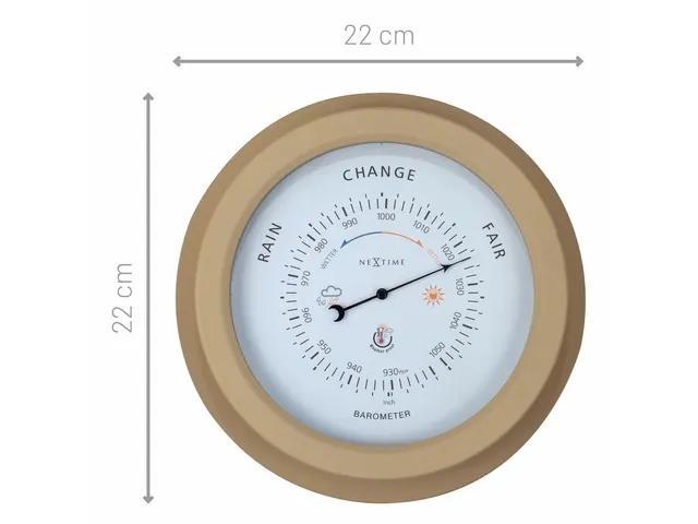 Buiten Barometer - Ø22CM - Metaal - Bruin "Orchid"