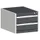 ladekast HxBxD 400x525x650mm 2laden RAL7035 front RAL7016