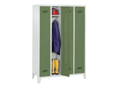 locker,HxBxD 1850x1200x500mm,4vak,vak B 300mm,RAL7035,front RAL6011
