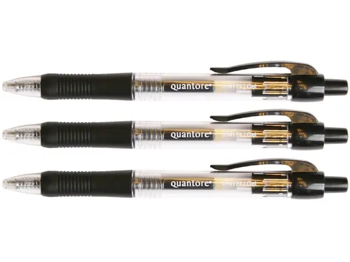 Gelschrijver Quantore Grip met drukknop 0.7mm zwart