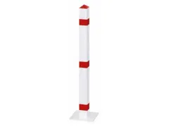 Afzetpaal Vierkant 70X70M Vast Bodemplaat Spitse Kop Wit/rood