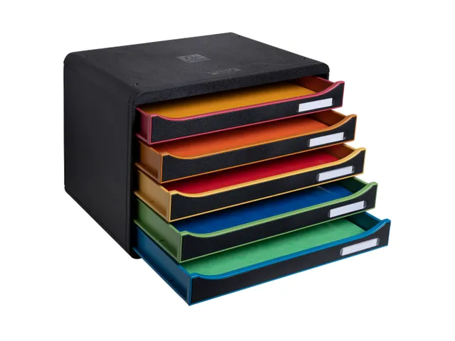 Module de classement Big Box Plus horizon 5 tiroirs Black Office - Noi