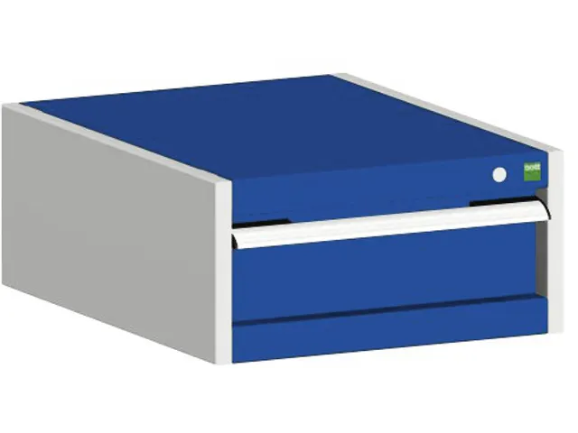 ladekast HxBxD 250x525x525mm 1lade RAL7035 front RAL5010