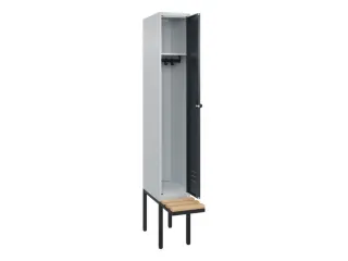 locker met bank,HxBxD 2120x300x815mm,1vak,vak B 300mm,draaigrendel - 2