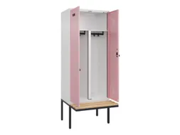 PBM-locker met bank,HxBxD 2120x800x815mm,2vak,vak B 400mm,draaigrendel
