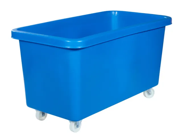 Verrijdbare Rechthoekige Bak 450 Liter Hxbxd 737x1308x699mm Pe Blauw