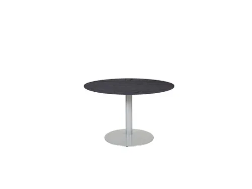 Linesto vergadertafel 120cm rond houtprint schaduw 25mm alu