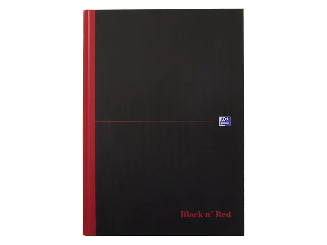 Notitieboek Oxford Black n' Red A4 96vel ruit 5mm zwart