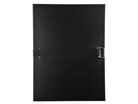 Map Met Riem En Uitrekbare Rug Pp Zwart A4 24x32cm