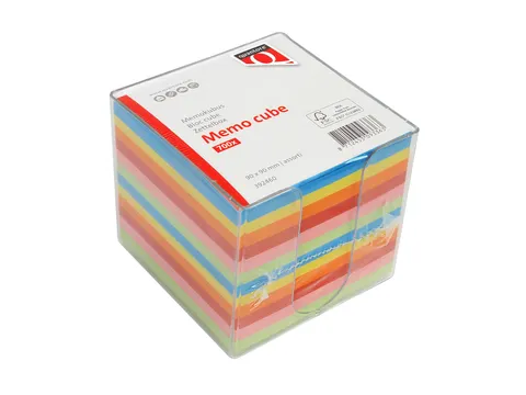 Memokubus Quantore 90x90mm transparant assorti