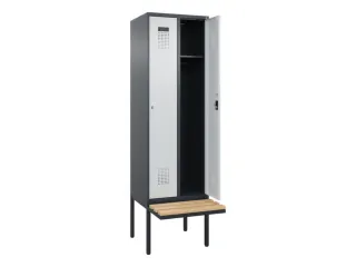 locker met bank,HxBxD 2120x600x815mm,2vak,vak B 300mm,cilinderslot - 1