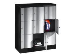 Vakkenkast Staalplaat HxBxD 1255x1150x540mm 3x3 Vakken Cilinderslot