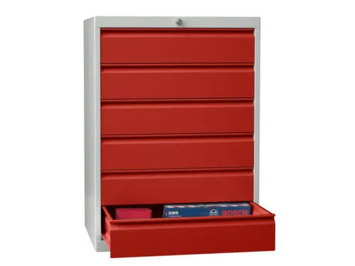 ladekast,HxBxD 1000x1023x600mm,6lade(n),cil.slot,RAL7035,front RAL3000