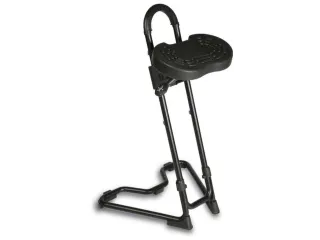 Stahulp Staal H 610-860Mm Zitting Zwart Pu Schuim Schuine Zuil - 1