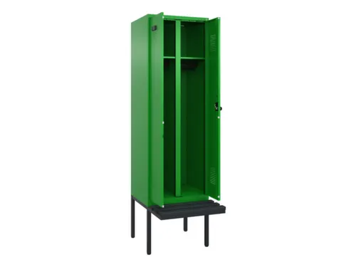 locker met bank,voor scheiding van kleding,HxBxD 2120x600x815mm,2vak