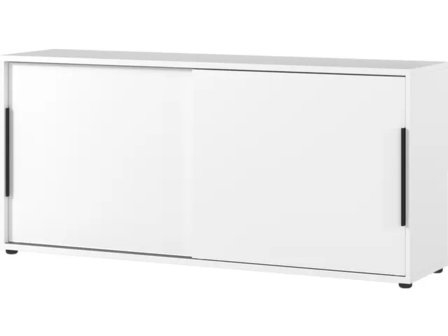 schuifdeurkast,HxBxD 740x1600x400mm,2xhouten vloer,romp wit