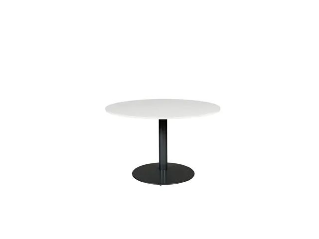 Linesto Vergadertafel Vaste Hoogte 120cm Rond Grijs 25mm Zwart