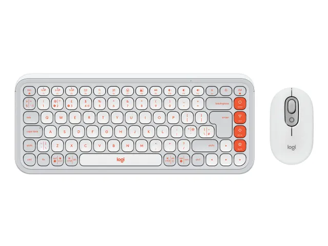 Clavier + souris Bluetooth Logitech POP Icon QWERTY GB blanc/orange