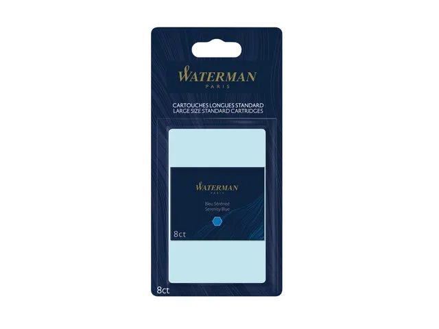 Inktpatroon Waterman internationaal Florida Blauw Lang blister à 8 st