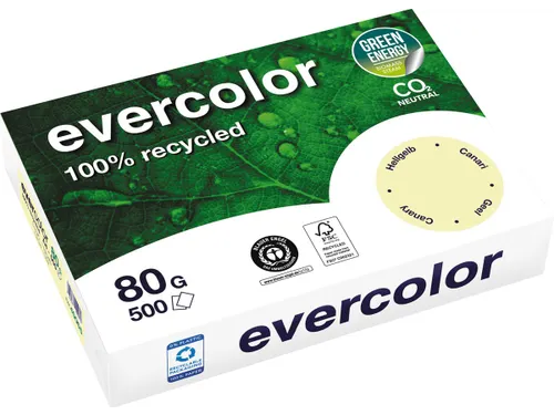 Gerecycleerd Kopierpapier Evercolor 80 Gram A4 Geel