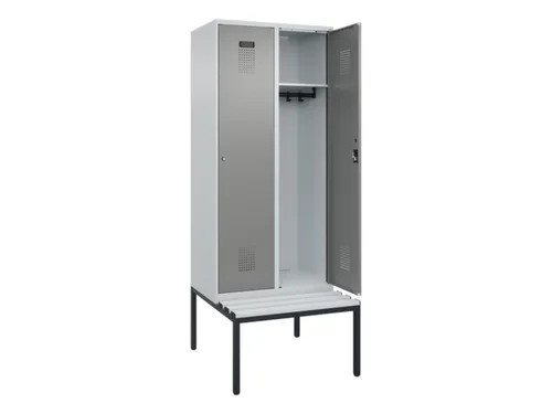locker met bank,HxBxD 2120x800x815mm,2vak,vak B 400mm,cilinderslot