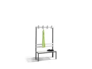 omkleedbank,HxLxD 1650x1000x400mm,PVC-lijst lichtgrijs,romp RAL7021 - 1