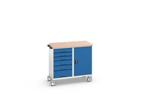 montagetafel 980x1050x600mm multiplexblad 6 laden kast front RAL5010