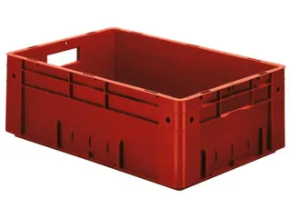 Euronorm Stapelkrat 210x600x400mm 38l Wanden/Bodem Gesloten Rood - 1