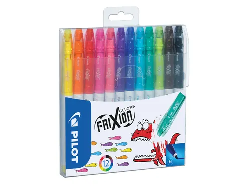 Viltstift Pilot Frixion Colors Medium punt 12 Viltstiften Assorti