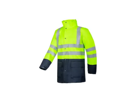 Sioen Belvill 798 Hi-Vis Signalatie regenjas fluo geel/Marine maat L