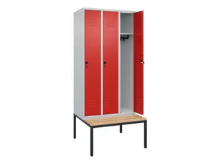Dekenkist Classic+ 3 vakken 30cm 212x90x81.5cm Lichtgrijs/Rood - 2