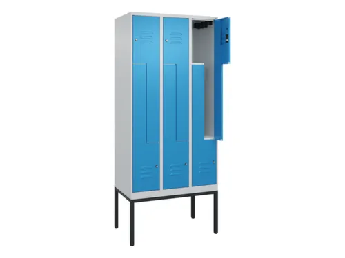Z-garderobekast,HxBxD 2120x900x500mm,vak B 150/300mm,cil.-slot