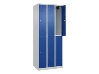 dubbeldekse locker,HxBxD 1850x750x500mm,3x2vak.,vak B 250mm,cil.-slot - 2