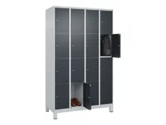 lockerkast,HxBxD 1950x1200x500mm,4x4vakken,vak B 300mm,cil.-slot