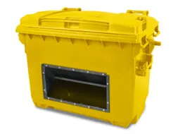 strooigoedbak,660l,HxBxD 1000x1360x765mm,HDPE,geel,deksel geel